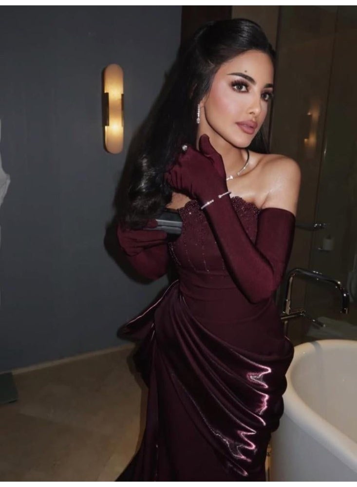 Cutie Royal evening dress in burgundy - Image 2